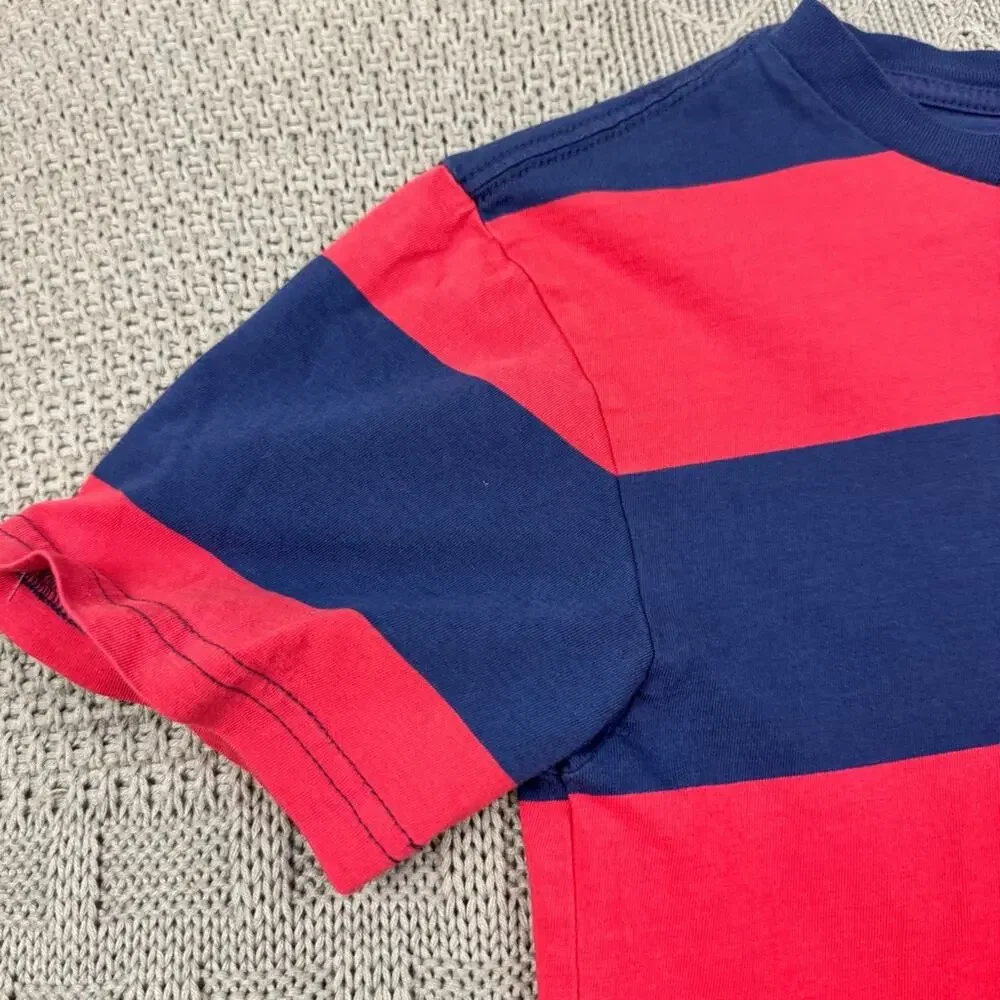 Polo by Ralph Lauren Boys Youth Red & Blue Color Block Striped Tee - 8
